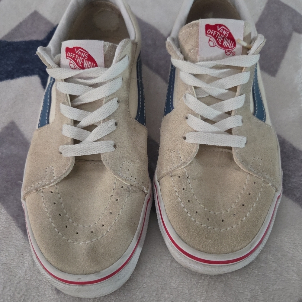 Vans Beige and Blue Sneakers